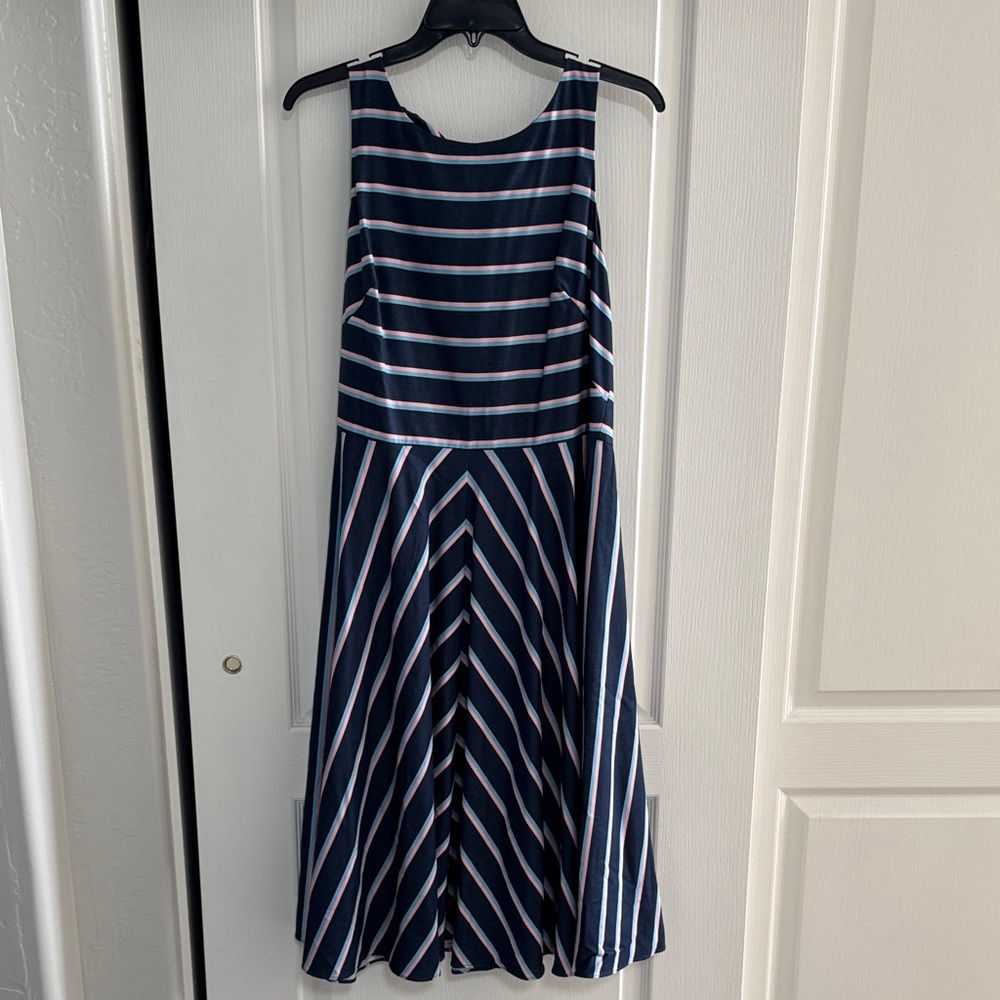 Eliza J navy striped dress size 12 in excellent used condition